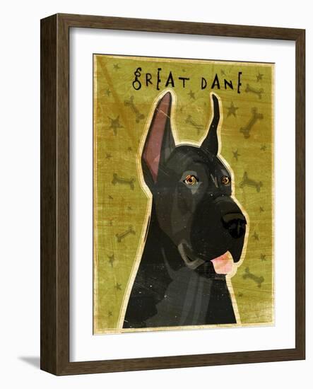 Great Dane Black-John W Golden-Framed Giclee Print