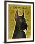 Great Dane Black-John W Golden-Framed Giclee Print