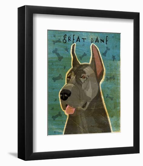 Great Dane (Blue)-John W^ Golden-Framed Art Print