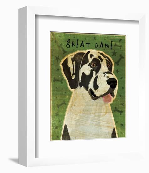 Great Dane (Harlequin, no crop)-John W^ Golden-Framed Art Print