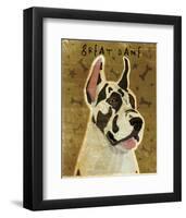 Great Dane (Harlequin)-John W^ Golden-Framed Art Print