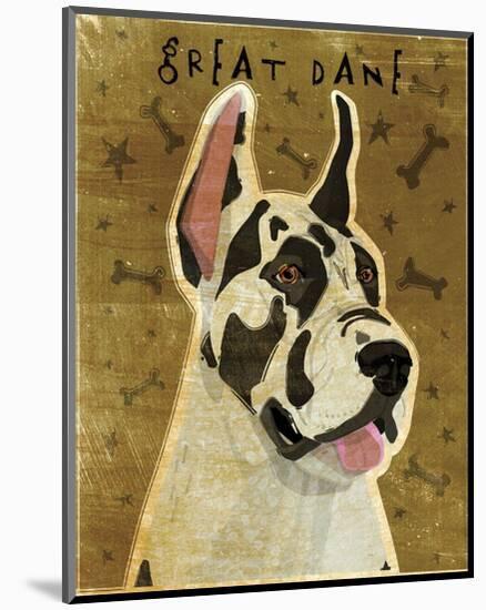 Great Dane (Harlequin)-John W^ Golden-Mounted Art Print