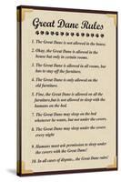 Great Dane House Rules-null-Stretched Canvas