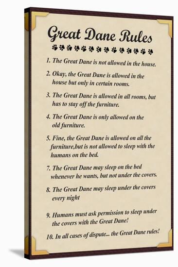 Great Dane House Rules-null-Stretched Canvas