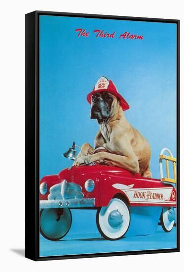 Great Dane in Toy Fire Wagon, Third Alarm-null-Framed Stretched Canvas