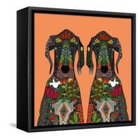 Great Dane Love Tangerine-Sharon Turner-Framed Stretched Canvas