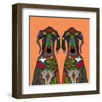 Great Dane Love Tangerine-Sharon Turner-Framed Art Print