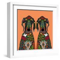 Great Dane Love Tangerine-Sharon Turner-Framed Art Print