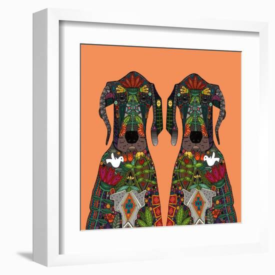 Great Dane Love Tangerine-Sharon Turner-Framed Art Print