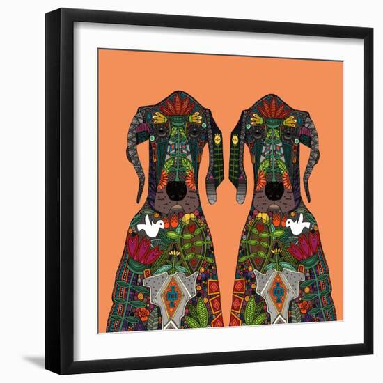 Great Dane Love Tangerine-Sharon Turner-Framed Art Print