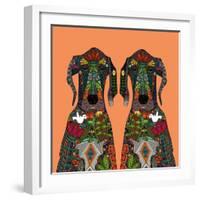 Great Dane Love Tangerine-Sharon Turner-Framed Art Print