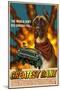 Great Dane - Retro Movie Ad-Lantern Press-Mounted Art Print