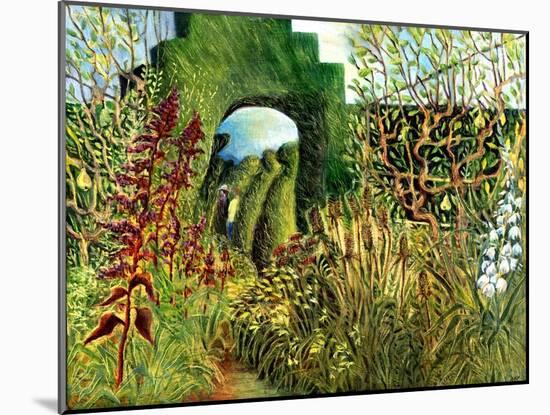 Great Dixter: Topiary and Flowers-Mary Kuper-Mounted Giclee Print