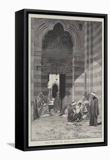 Great Door of the Mosque El Azhar in Cairo-Charles Auguste Loye-Framed Stretched Canvas