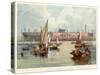 Great Eastern' on the Stocks at Millwall on the Thames, 1857-null-Stretched Canvas