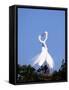 Great Egret in a Courtship Display, Florida, USA-Charles Sleicher-Framed Stretched Canvas