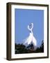 Great Egret in a Courtship Display, Florida, USA-Charles Sleicher-Framed Photographic Print