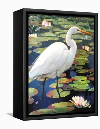 Great Egret-Max Hayslette-Framed Stretched Canvas