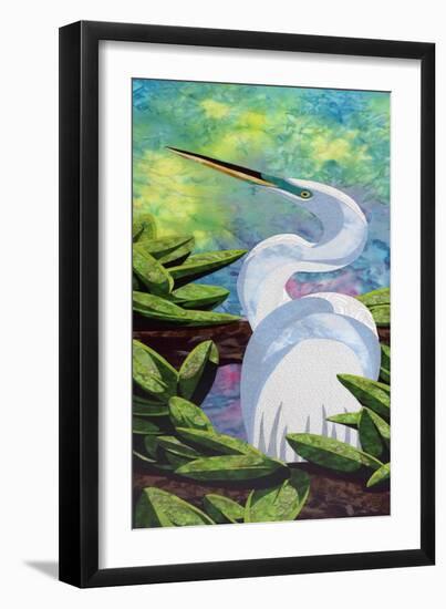 Great Egret-Kestrel Michaud-Framed Giclee Print