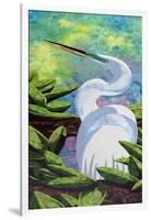 Great Egret-Kestrel Michaud-Framed Giclee Print