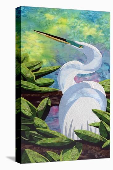 Great Egret-Kestrel Michaud-Stretched Canvas