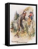 Great Expectations, Pip Encounters the Convict in the Churchyard-Charles Edmund Brock-Framed Stretched Canvas