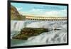 Great Falls, MT, View of Falls, Chicago-Milwaukee-Saint Paul RR Main Power Plant-Lantern Press-Framed Art Print
