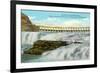 Great Falls, MT, View of Falls, Chicago-Milwaukee-Saint Paul RR Main Power Plant-Lantern Press-Framed Premium Giclee Print