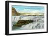 Great Falls, MT, View of Falls, Chicago-Milwaukee-Saint Paul RR Main Power Plant-Lantern Press-Framed Art Print