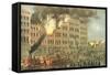 Great Fire on Lake Street, from 'Chicago Illustrated', with Literary Descriptions by James W.…-null-Framed Stretched Canvas