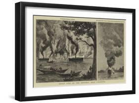 Great Fire on the Hooghly, Near Calcutta-null-Framed Giclee Print