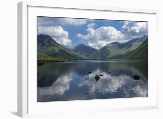 Great Gable, Lingmell, and Yewbarrow, Lake Wastwater, Wasdale-James Emmerson-Framed Photographic Print