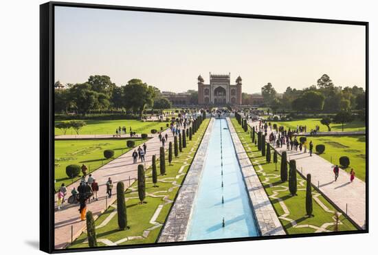 Great Gate (Darwaza-i rauza), the main entrance to the Taj Mahal, UNESCO World Heritage Site, Agra,-Matthew Williams-Ellis-Framed Stretched Canvas