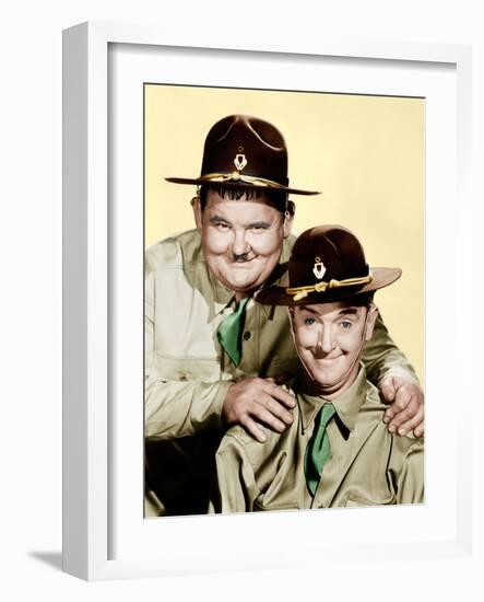 GREAT GUNS, from left: Oliver Hardy, Stan Laurel [aka Laurel and Hardy], 1941.-null-Framed Photo