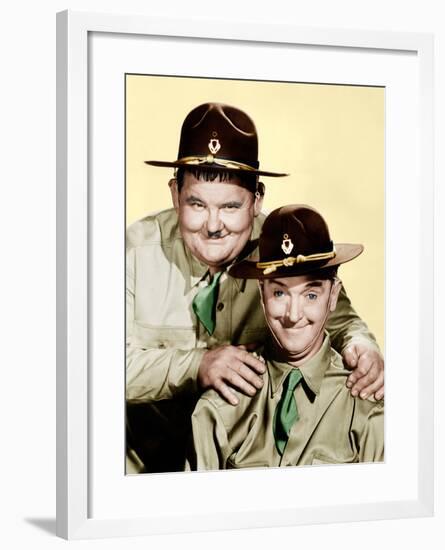 GREAT GUNS, from left: Oliver Hardy, Stan Laurel [aka Laurel and Hardy], 1941.-null-Framed Photo