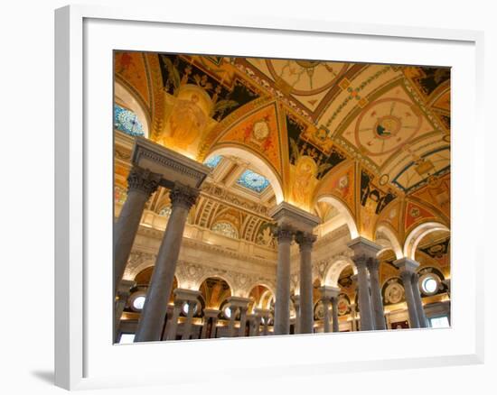 Great Hall of Jefferson Building, Library of Congress, Washington DC, USA-Scott T. Smith-Framed Photographic Print