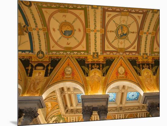 Great Hall of Jefferson Building, Library of Congress, Washington DC, USA-Scott T. Smith-Mounted Photographic Print