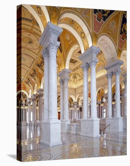 Great Hall, second floor, north. Library of Congress Thomas Jefferson Building, Washington, D.C.-Carol Highsmith-Stretched Canvas