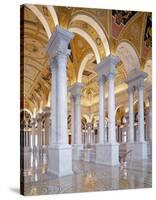 Great Hall, second floor, north. Library of Congress Thomas Jefferson Building, Washington, D.C.-Carol Highsmith-Stretched Canvas