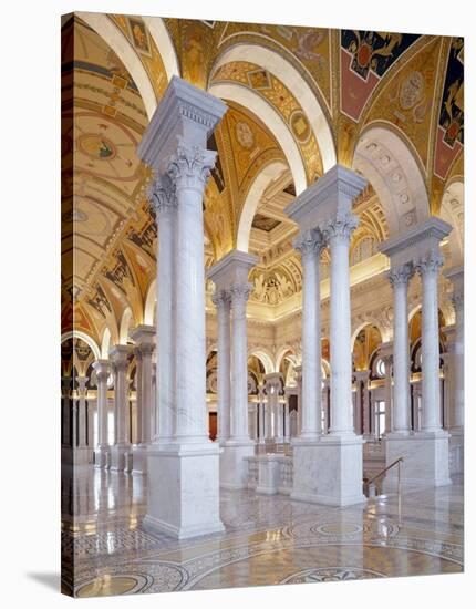 Great Hall, second floor, north. Library of Congress Thomas Jefferson Building, Washington, D.C.-Carol Highsmith-Stretched Canvas