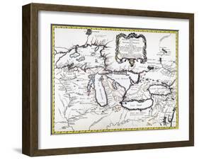 Great Lakes Map, 1755-null-Framed Giclee Print