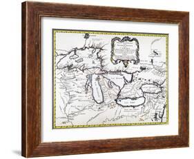 Great Lakes Map, 1755-null-Framed Giclee Print