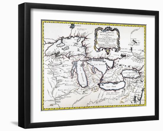 Great Lakes Map, 1755-null-Framed Giclee Print