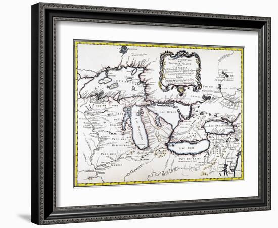 Great Lakes Map, 1755-null-Framed Giclee Print