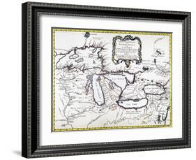 Great Lakes Map, 1755-null-Framed Giclee Print