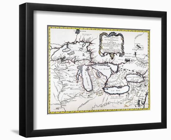 Great Lakes Map, 1755-null-Framed Giclee Print