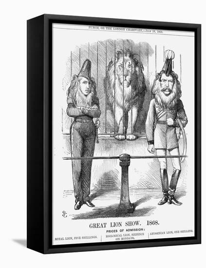 Great Lion Show, 1868-John Tenniel-Framed Stretched Canvas