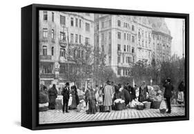 Great Market of Flowers, Budapest, Hungary, 1922-AW Cutler-Framed Stretched Canvas