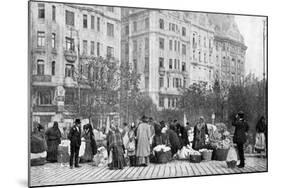 Great Market of Flowers, Budapest, Hungary, 1922-AW Cutler-Mounted Giclee Print