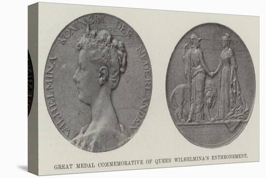 Great Medal Commemorative of Queen Wilhelmina's Enthronement-null-Stretched Canvas